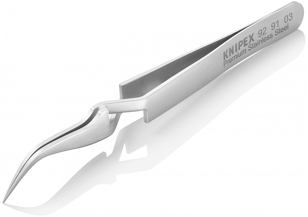 Pince brucelle inox croisée 115mm coudée - Knipex - 929103