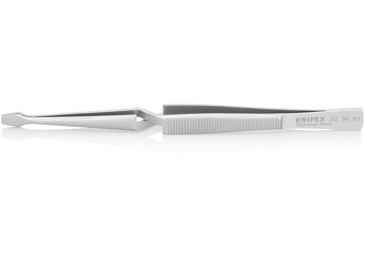 Brucelle de précision 160mm droite - Becs croisés - Pointes larges - Chromée - Knipex - 929491