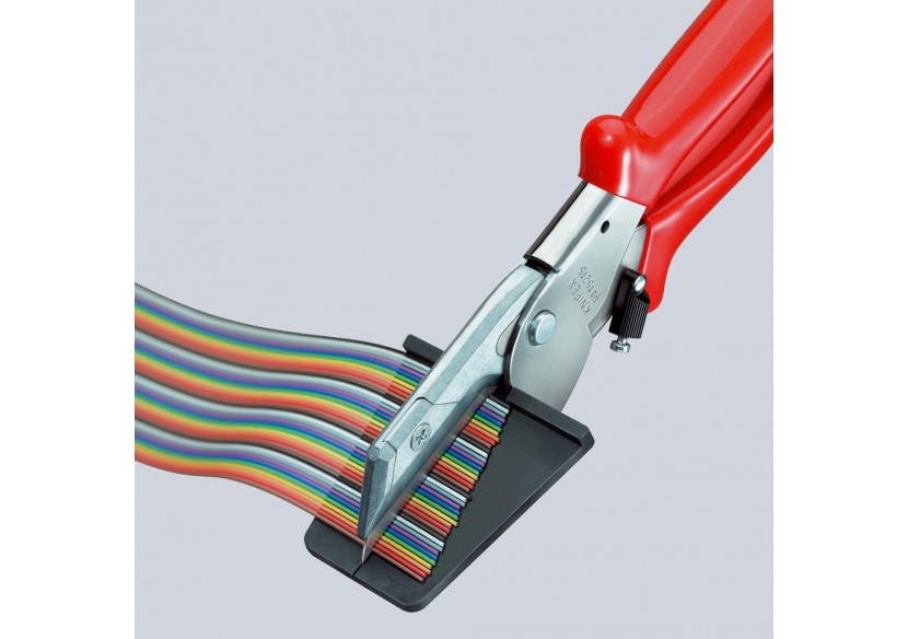 Pince coupante 215mm pour câbles plats - Corps acier chromé - Gainage PVC - Knipex - 9415215
