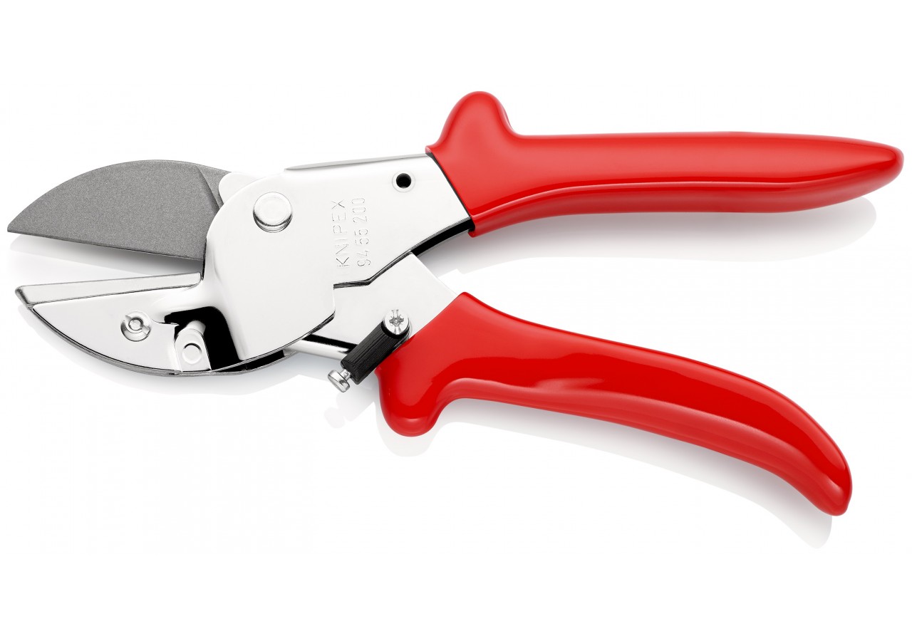 Sécateur à enclume 200mm - Acier chromé - Gainage PVC - Pour matériaux souples - Knipex - 9455200