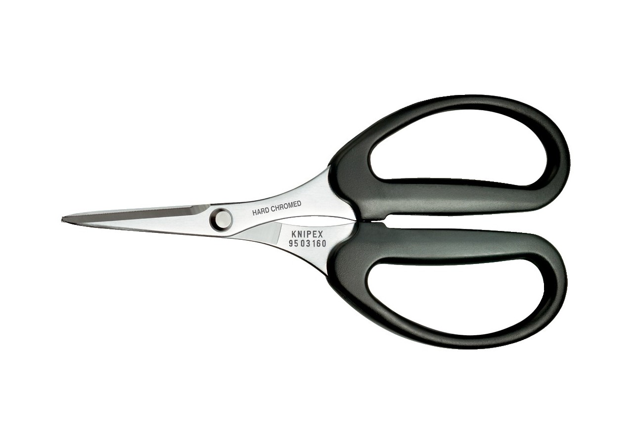 Ciseaux pour fibres en KEVLAR® - 160mm - Chromé - Gainage PVC - Knipex - 9503160SB
