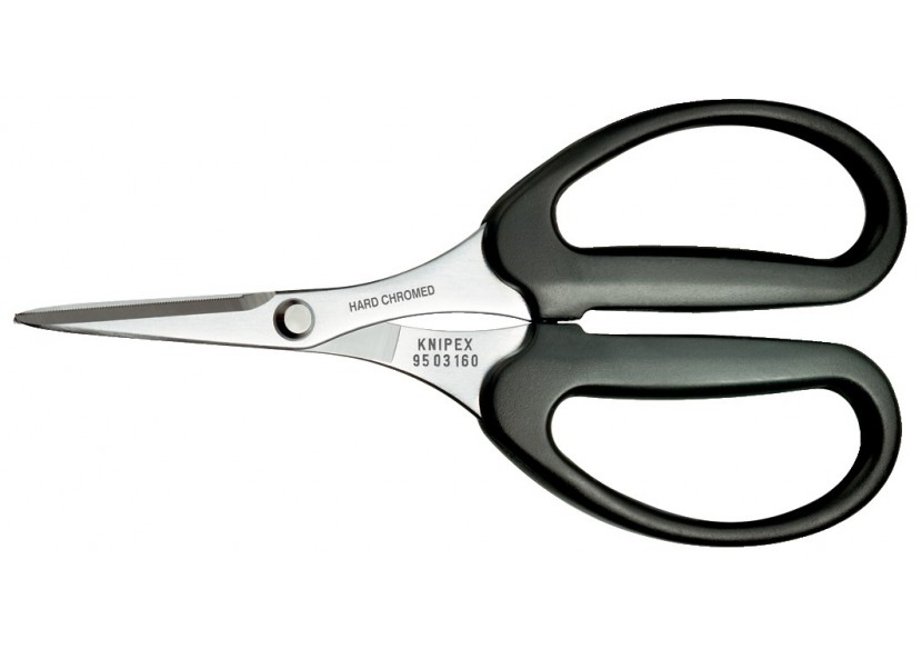 Ciseaux pour fibres en KEVLAR® - 160mm - Chromé - Gainage PVC - Knipex - 9503160SB