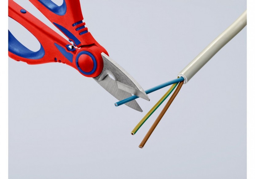 Ciseaux délectricien 160mm - Gainage bi-matière - Tranchant en inox - Knipex - 950510SB