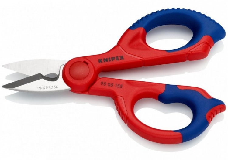 Ciseaux délectricien 155mm - Gainage bi-matière - Tranchant en Inox - Knipex - 9505155SB 2