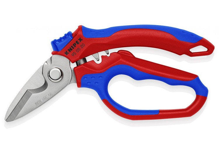 Ciseaux d'électricien - Fonction sertissage d'embouts - Oeillet antichute - Knipex - 950520SB