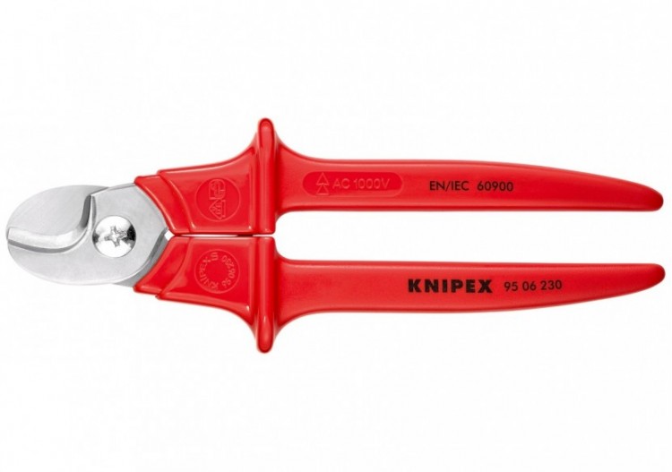 Coupe-câbles 230mm Ø16mm/50mm2 - Gainage surmoulé isolé 1000V - Acier inox - Knipex - 9506230