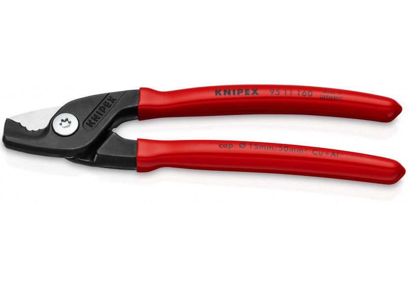 Coupe-câbles StepCut - 160mm - Gainage PVC - Cu/Al Ø15mm/50mm2 - Knipex - 9511160