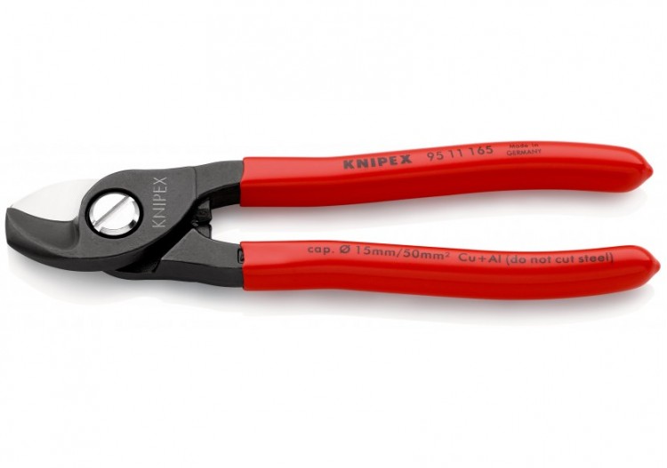 Coupe-câbles 165mm - Ø15mm / 50mm2 Cu/Al - Gainage PVC - Knipex - 9511165