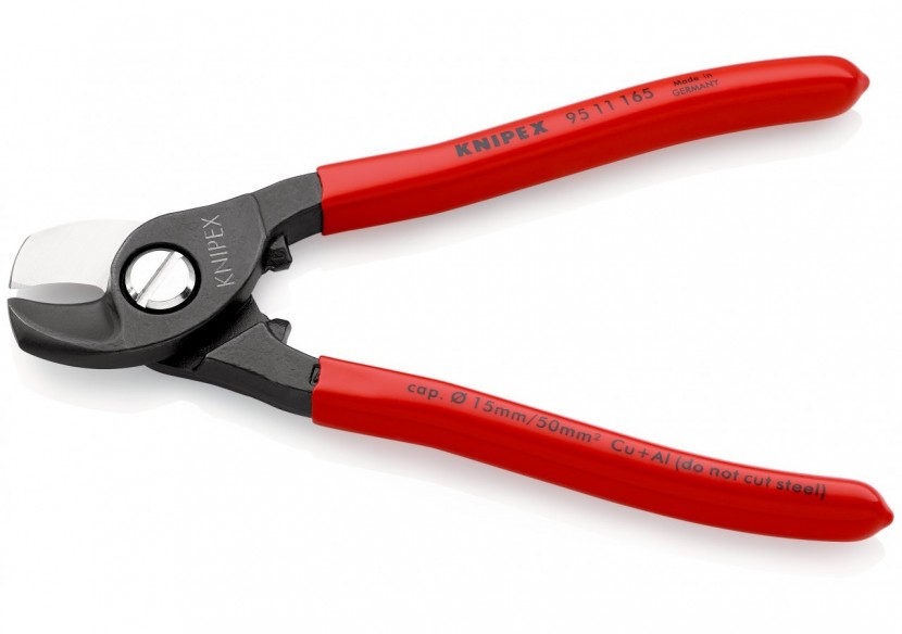Coupe-câbles 165mm - Ø15mm / 50mm2 Cu/Al - Gainage PVC - Knipex - 9511165