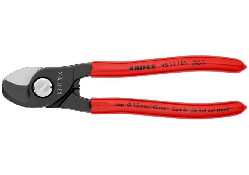 Coupe-câbles 165mm - Ø15mm / 50mm2 Cu/Al - Gainage PVC - Knipex - 9511165