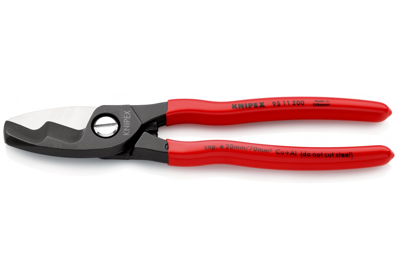 Coupe-câbles 200mm - Ø20mm / 70mm2 Cu/Al - Gainage PVC - Knipex - 9511200
