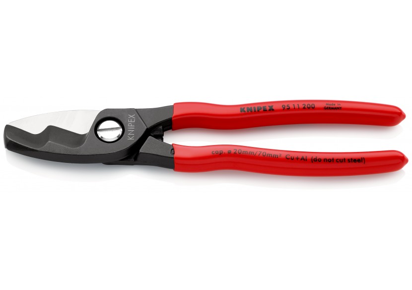 Coupe-câbles 200mm - Ø20mm / 70mm2 Cu/Al - Gainage PVC - Knipex - 9511200