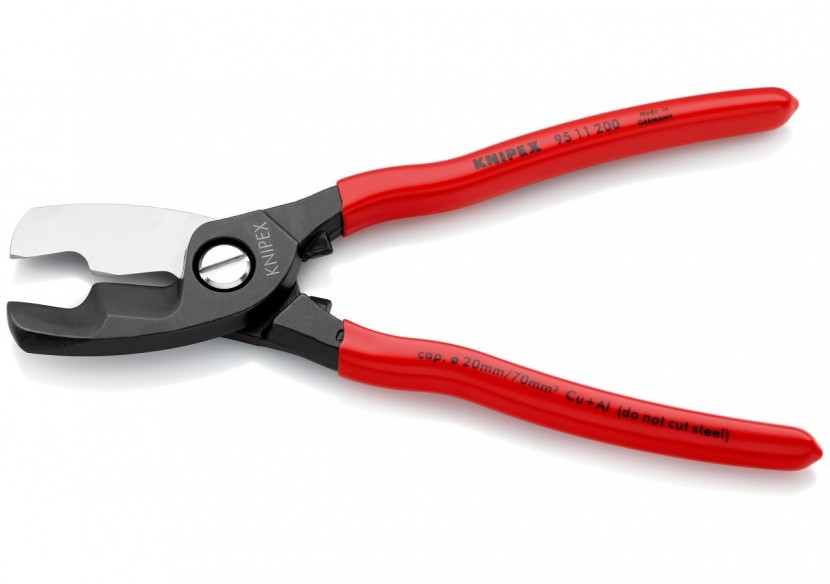 Coupe-câbles 200mm - Ø20mm / 70mm2 Cu/Al - Gainage PVC - Knipex - 9511200