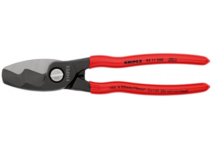Coupe-câbles 200mm - Ø20mm / 70mm2 Cu/Al - Gainage PVC - Knipex - 9511200
