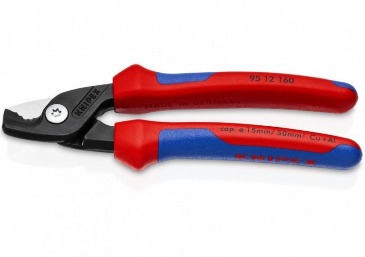 Coupe-câbles StepCut 160mm - Gainage bi-matière - Cu/Al Ø15mm/50mm2 - Knipex - 9512160
