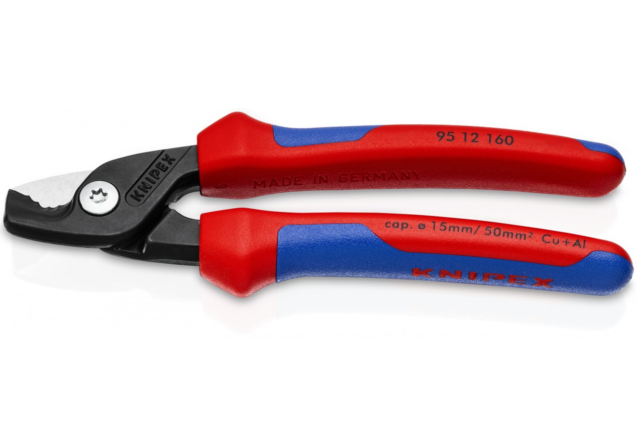 Coupe-câbles StepCut 160mm - Gainage bi-matière - Cu/Al Ø15mm/50mm2 - Knipex - 9512160