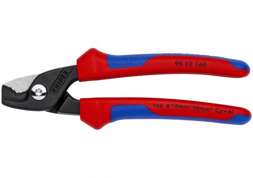 Coupe-câbles StepCut 160mm - Gainage bi-matière - Cu/Al Ø15mm/50mm2 - Knipex - 9512160