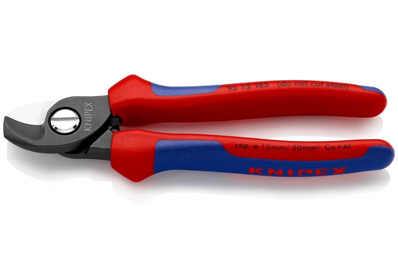 Coupe-câbles 165mm - Ø15mm/50mm2 Cu/Al - Gainage bi-matière - Knipex - 9512165