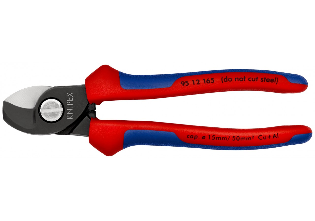 Coupe-câbles 165mm - Ø15mm/50mm2 Cu/Al - Gainage bi-matière - Knipex - 9512165