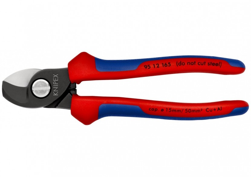 Coupe-câbles 165mm - Ø15mm/50mm2 Cu/Al - Gainage bi-matière - Knipex - 9512165