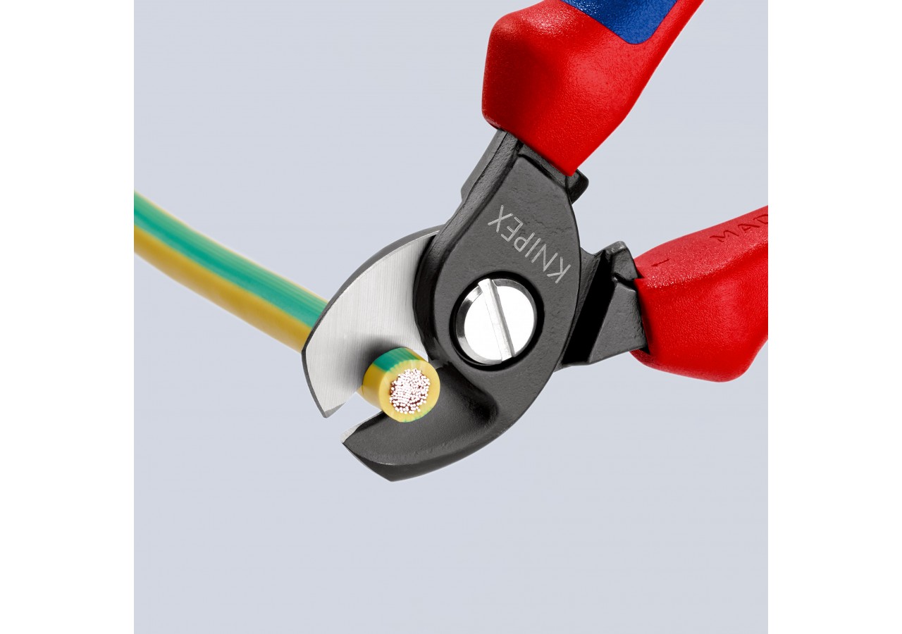 Coupe-câbles 165mm - Ø15mm/50mm2 Cu/Al - Gainage bi-matière - Knipex - 9512165