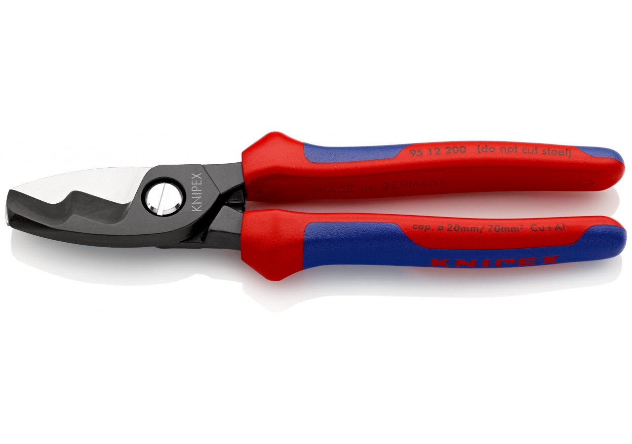 Coupe-câbles 200mm - Ø20mm/70mm2 Cu/Al - Gainage bi-matière - Knipex - 9512200
