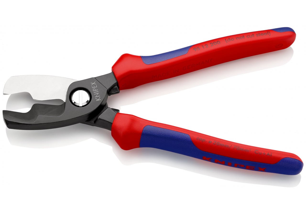 Coupe-câbles 200mm - Ø20mm/70mm2 Cu/Al - Gainage bi-matière - Knipex - 9512200