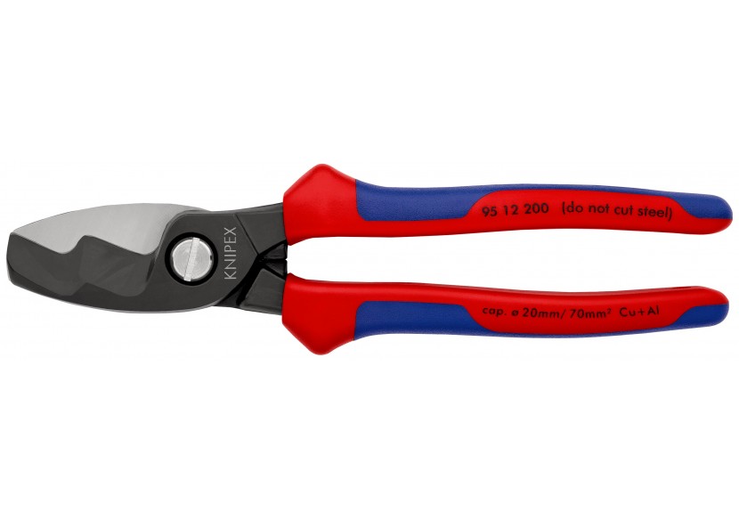 Coupe-câbles 200mm - Ø20mm/70mm2 Cu/Al - Gainage bi-matière - Knipex - 9512200