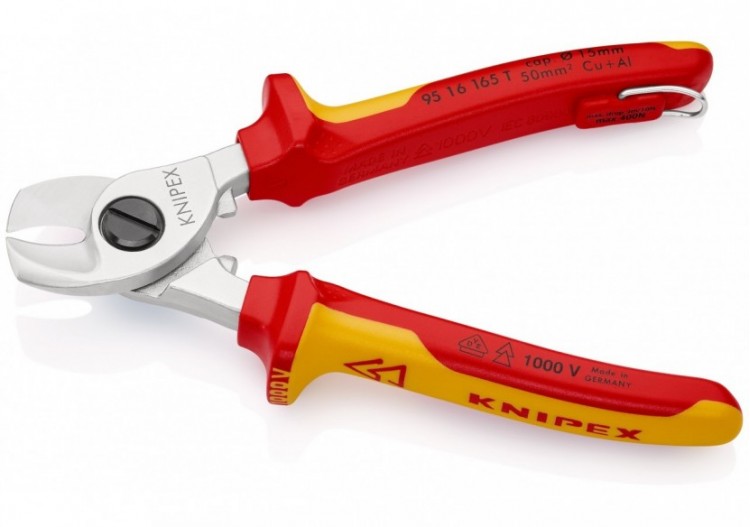 Coupe-câbles 165mm - Ø15mm/50mm2 Cu/Al - Chromé - Isolé 1000V - illet antichute - Knipex - 9516165T 2