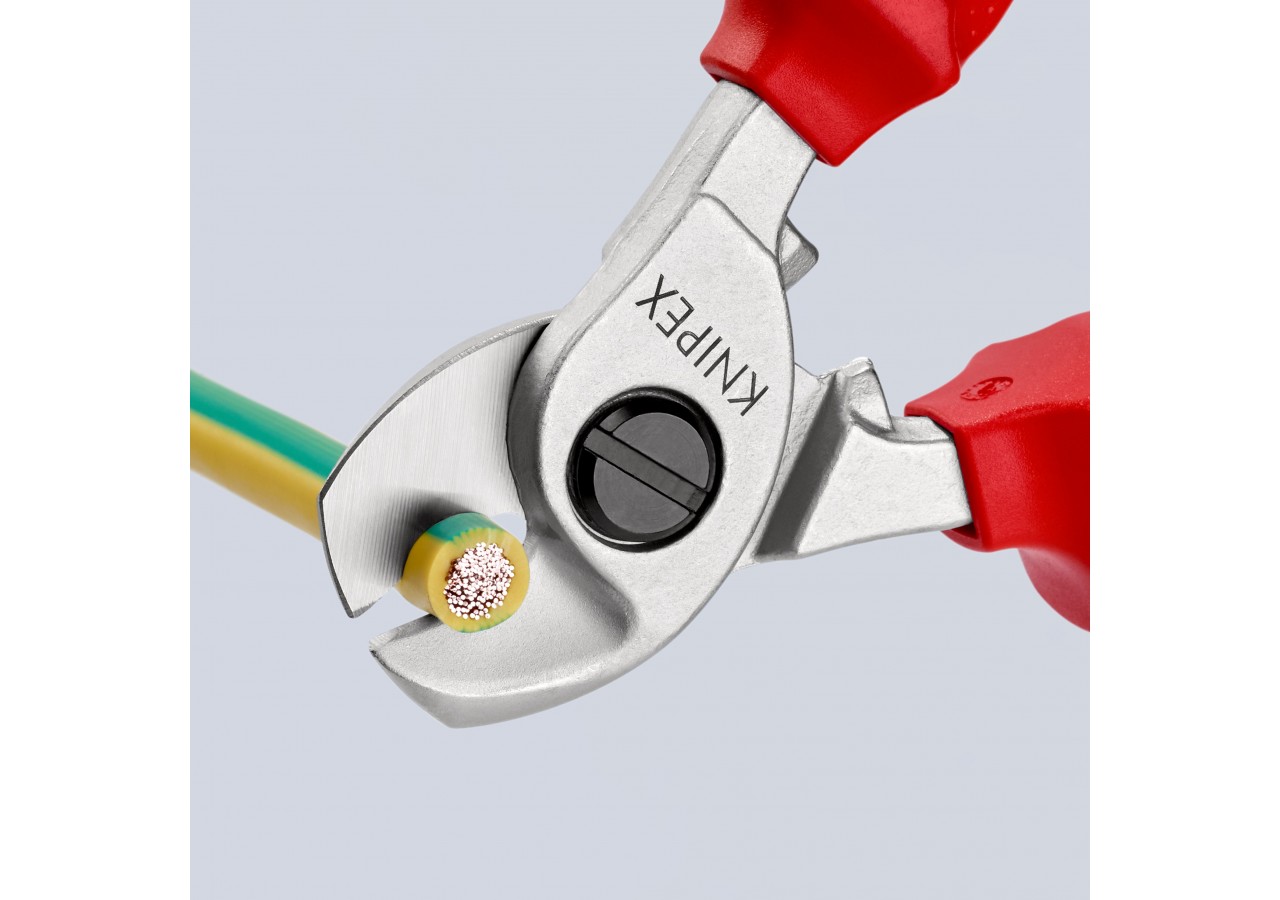 Coupe-câbles 165mm - Ø15mm/50mm2 Cu/Al - Chromé - Isolé 1000V - illet antichute - Knipex - 9516165T