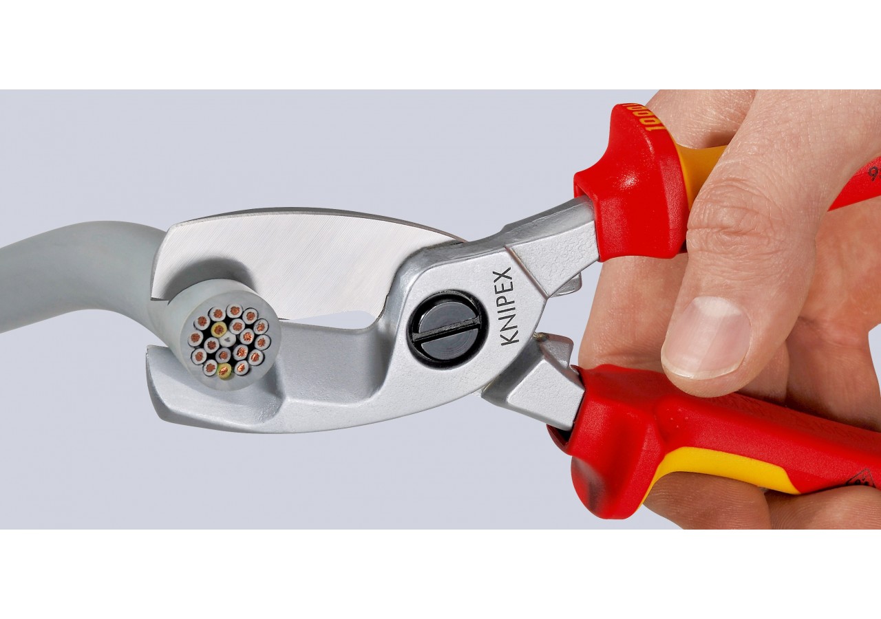 Coupe-câbles 200mm - Ø20mm/70mm2 Cu/Al - Chromé - Isolé 1000V - Knipex - 9516200