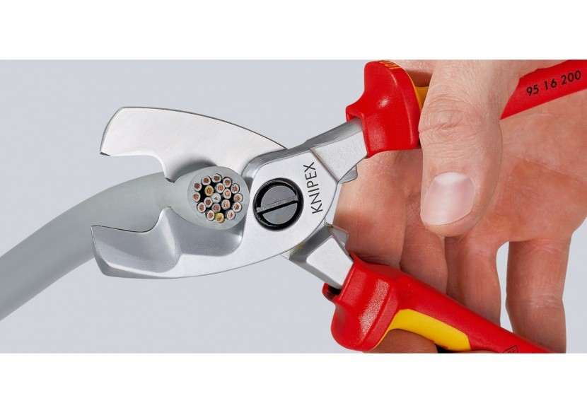 Coupe-câbles 200mm - Ø20mm/70mm2 Cu/Al - Chromé - Isolé 1000V - Knipex - 9516200