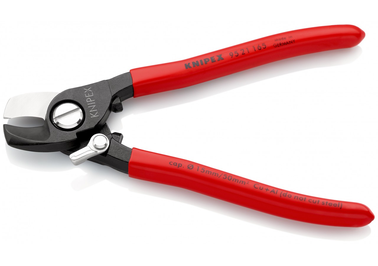 Coupe-câbles 165mm - Ø15mm/50mm2 Cu/Al - Gainage PVC - Avec ressort - Knipex - 9521165