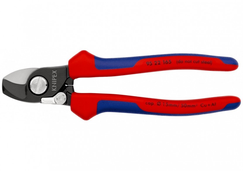 Coupe-câbles 165mm - Ø15mm/50mm2 Cu/Al - Gainage bi-matière - Avec ressort - Knipex - 9522165