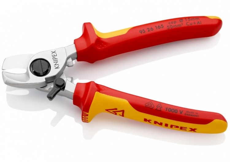 Coupe-câbles 165mm - Ø15mm/50mm2 Cu/Al - Chromé - Isolé 1000V - Avec ressort - Knipex - 9526165 2