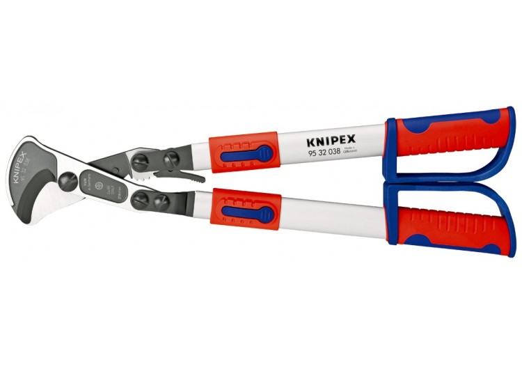 Coupe-câbles à cliquet 570mm - Cu/Al Ø38mm/280mm2 - Bras télescopiques - Knipex - 9532038