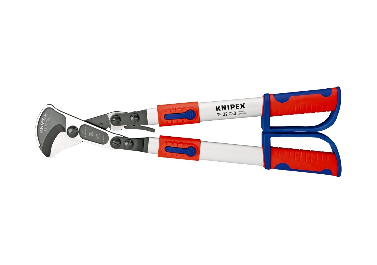 Coupe-câbles à cliquet 570mm - Cu/Al Ø38mm/280mm2 - Bras télescopiques - Knipex - 9532038