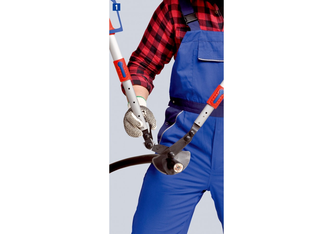 Coupe-câbles à cliquet 570mm - Cu/Al Ø38mm/280mm2 - Bras télescopiques - Knipex - 9532038