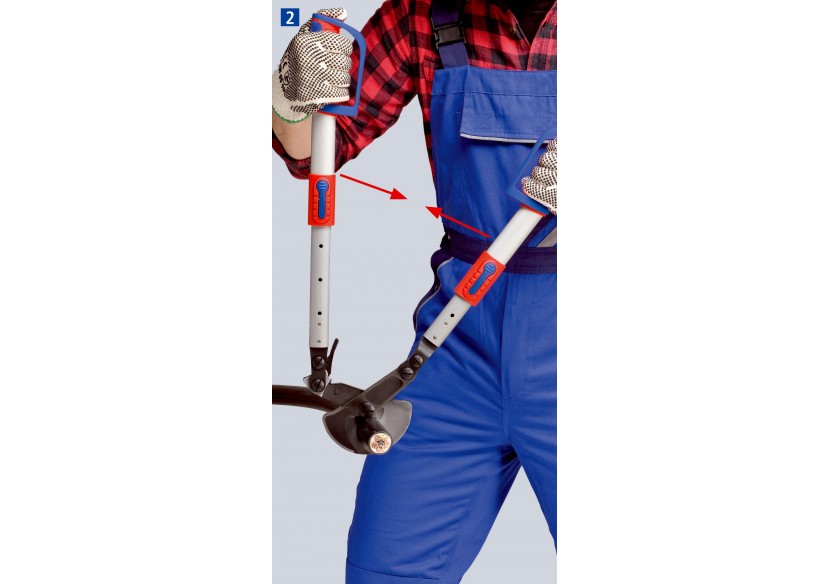 Coupe-câbles à cliquet 570mm - Cu/Al Ø38mm/280mm2 - Bras télescopiques - Knipex - 9532038