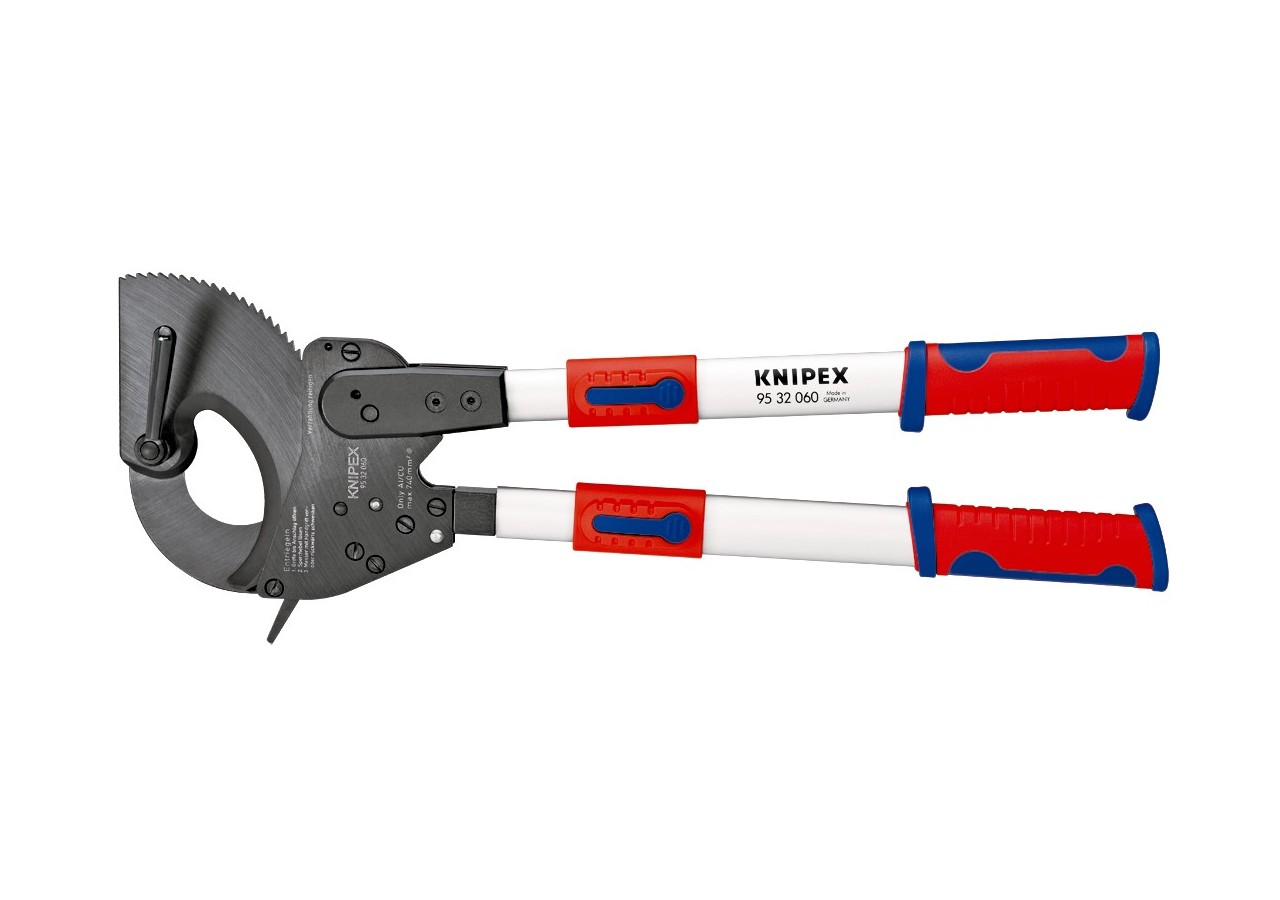 Coupe-câbles à cliquet 630mm - Cu/Al Ø60mm/740mm2 - Bras télescopiques - Knipex - 9532060