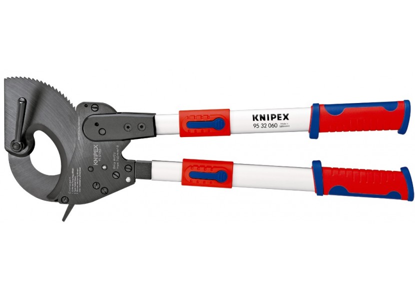 Coupe-câbles à cliquet 630mm - Cu/Al Ø60mm/740mm2 - Bras télescopiques - Knipex - 9532060