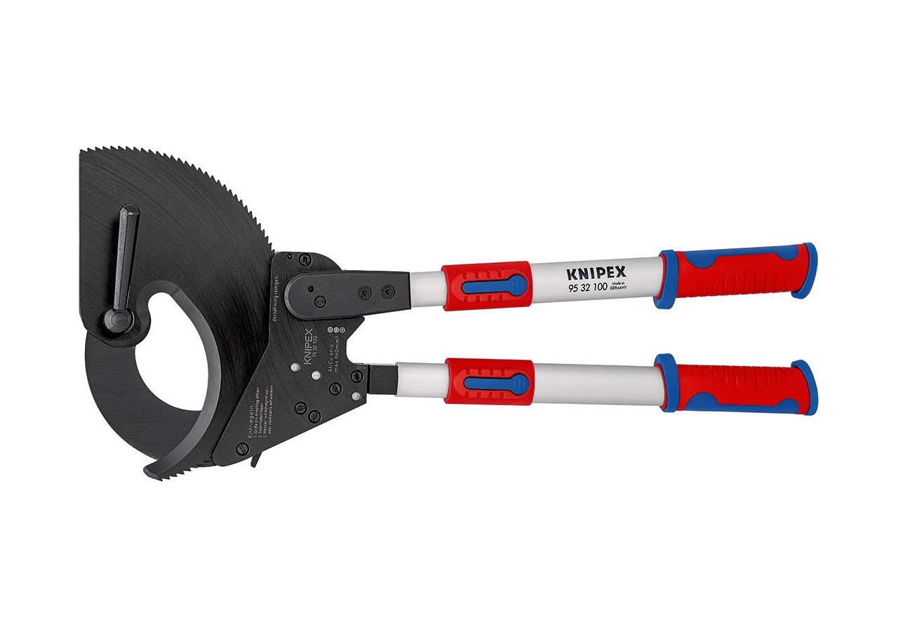 Coupe-câbles à cliquet 680mm - Cu/Al Ø100mm/960mm2 - Bras télescopiques - Knipex - 9532100