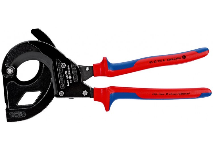 Coupe-câbles à cliquet 315mm - Ø45mm/380mm2 - Spécial câbles SWA - Knipex - 9532315A 2
