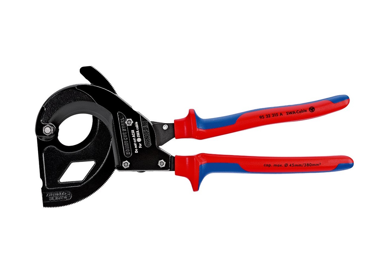 Coupe-câbles à cliquet 315mm - Ø45mm/380mm2 - Spécial câbles SWA - Knipex - 9532315A