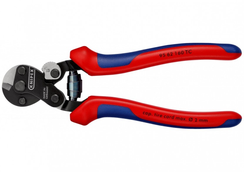 Coupe-câbles acier 160mm - Ø6mm spéciale pour nappe tramée - Gainage bi-matière - Knipex - 9562160TC Coupe-câbles acier 160mm - Ø6mm spéciale pour nappe tramée - Gainage bi-matière - Knipex - 9562160TC