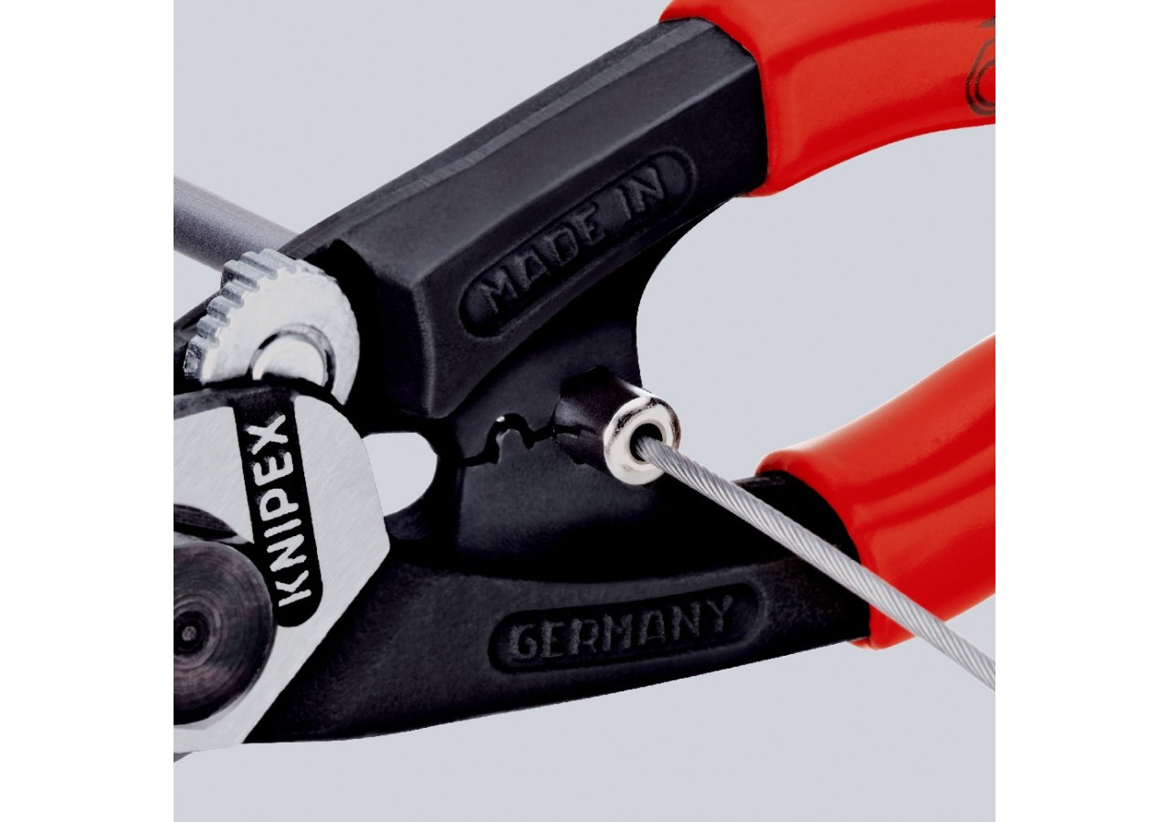 Coupe-câbles acier 190mm - Ø2,5-4-5-7mm - Gainage bi-matière - Knipex - 9562190