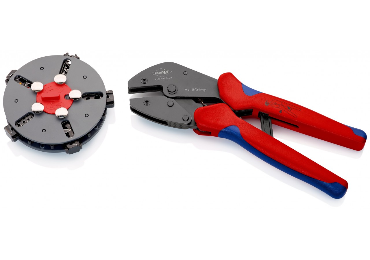 Pince à sertir MultiCrimp® 250mm - Fournie avec 5 matrices - Knipex - 973302