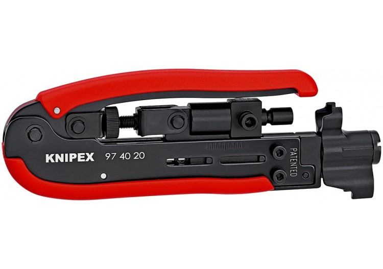 Outil de compression connecteurs coaxiaux 175mm - Pour connecteurs F, BNC et RCA - Knipex - 974020SB