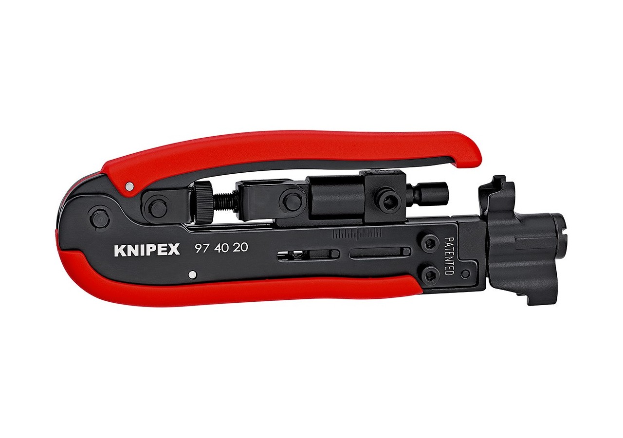 Outil de compression connecteurs coaxiaux 175mm - Pour connecteurs F, BNC et RCA - Knipex - 974020SB