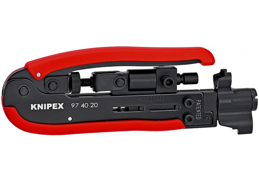 Outil de compression connecteurs coaxiaux 175mm - Pour connecteurs F, BNC et RCA - Knipex - 974020SB